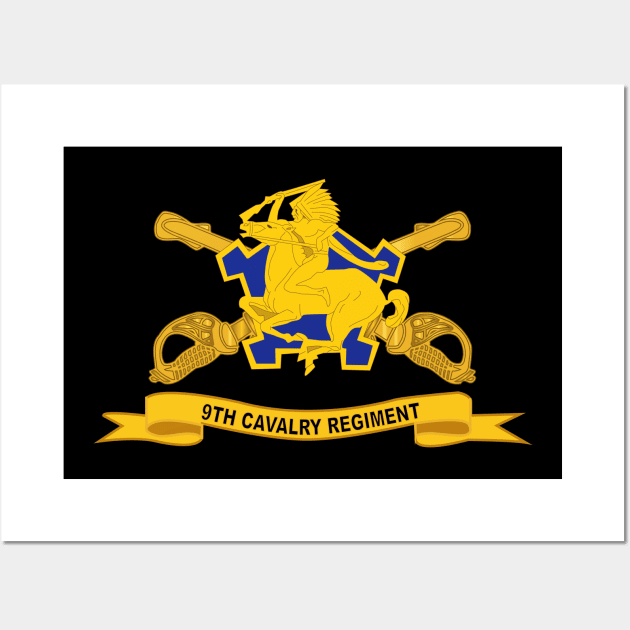 9th Cavalry Regiment w Br - Ribbon Wall Art by twix123844